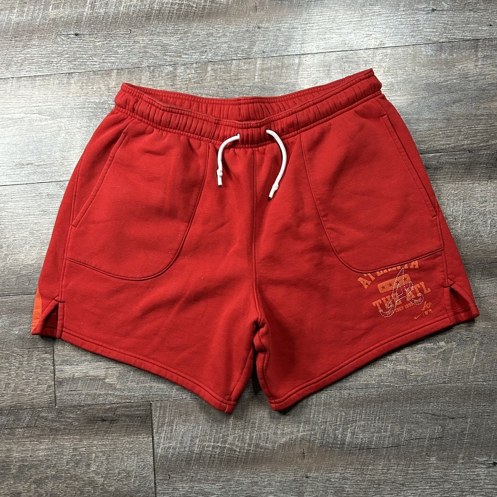 Nike Atlanta Braves Fleece Shorts Red Men's Size: Large MLB Baseball Adjustable